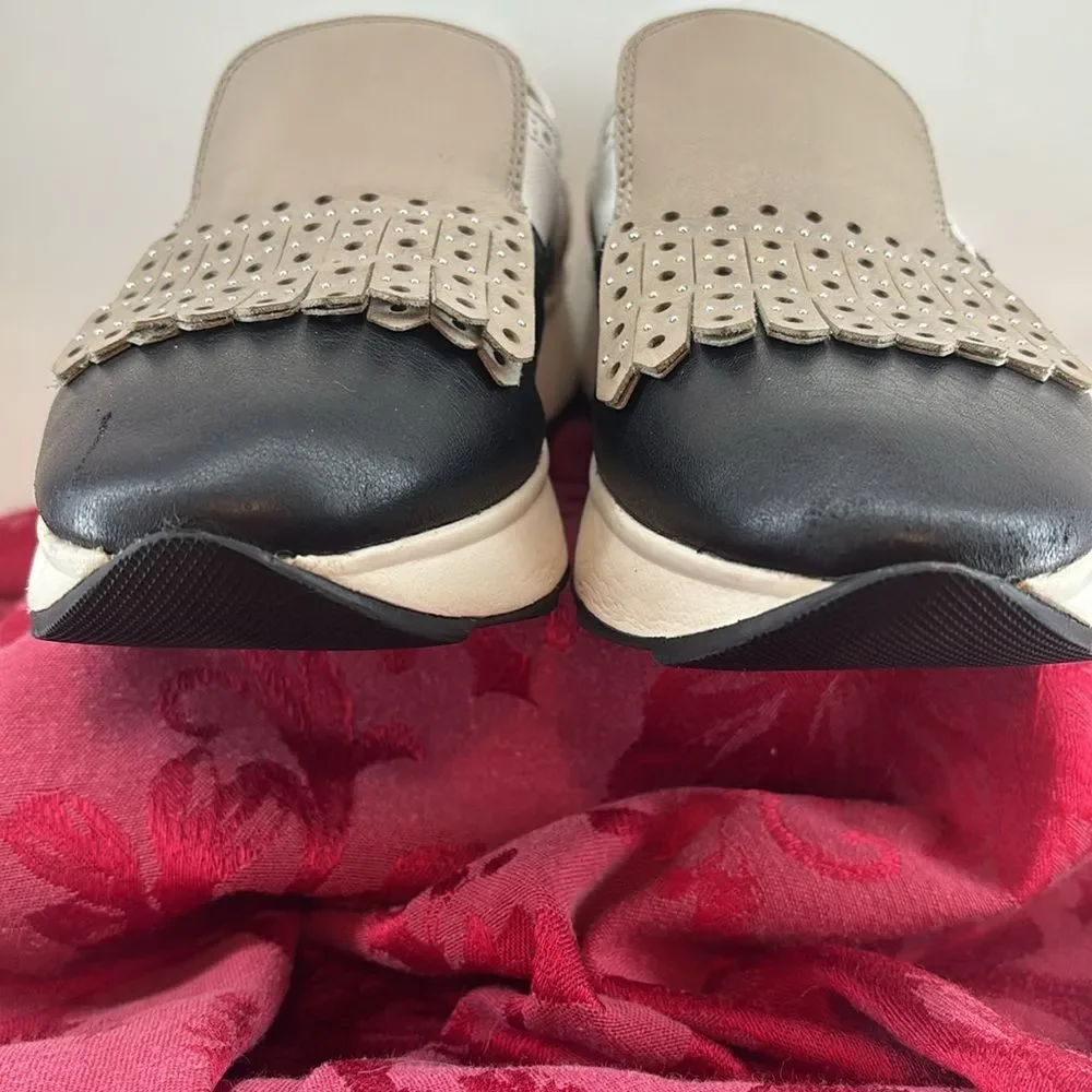 GROX Respira Slip on Loafers‎ D8 25TB Black White Beige with Fringe W Size 7 - Picture 7 of 16
